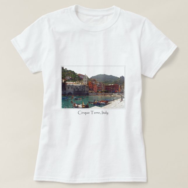 T-shirt Cinque Terre Italie sur la Riviera italienne (Design devant)
