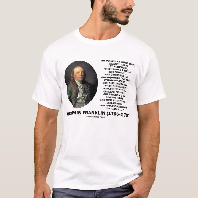 T-shirt Circonspection de prévoyance d'échecs de Benjamin (Devant)