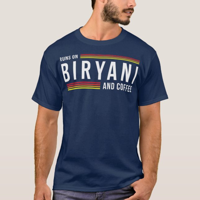 T-shirt Circule sur Biryani et Coffee Funny Cool Retro (Devant)