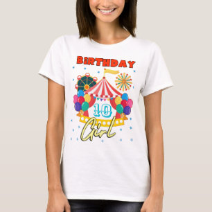 T-shirt Circus Carnival Party Fille thème personnalisé