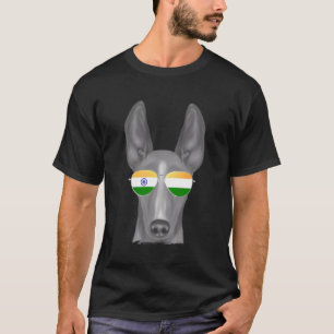 T-shirt Cirnechi Dell’Etna Chien Inde Drapeau Lunettes d