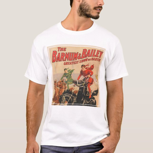 T-shirt Cirque Avec Des Hommes À Cheval. (Devant)