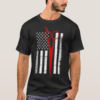 T-shirt Ciseaux avec drapeau américain