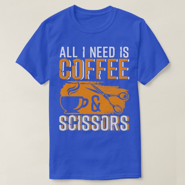 T-shirt Ciseaux de café Drôle Coiffeur Soft (Design devant)