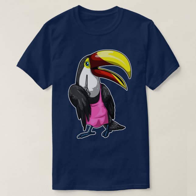 T-shirt Ciseaux de coiffeur Toucan (Design devant)
