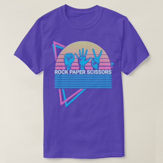 T-shirt Ciseaux de papier roche Rétro (Design devant)