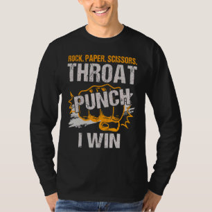 T-shirt Ciseaux de papier roche Throat Punch Je gagne