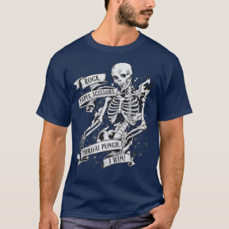 T-shirt Ciseaux de papier roche Throat Punch Je gagne Skel
