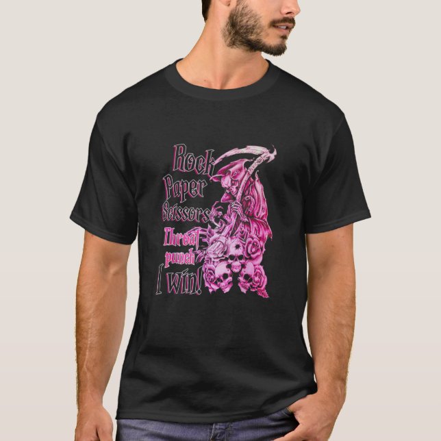 T-shirt Ciseaux de papier rocheux Throat Punch Je gagne cr (Devant)