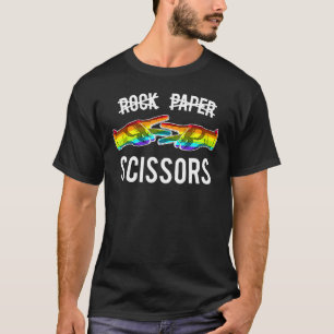 T-shirt Ciseaux de papier rock Lesbian Pride Rainbow LGBT