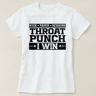 T-shirt Ciseaux de papier rock Throat Punch I Win, Drôle