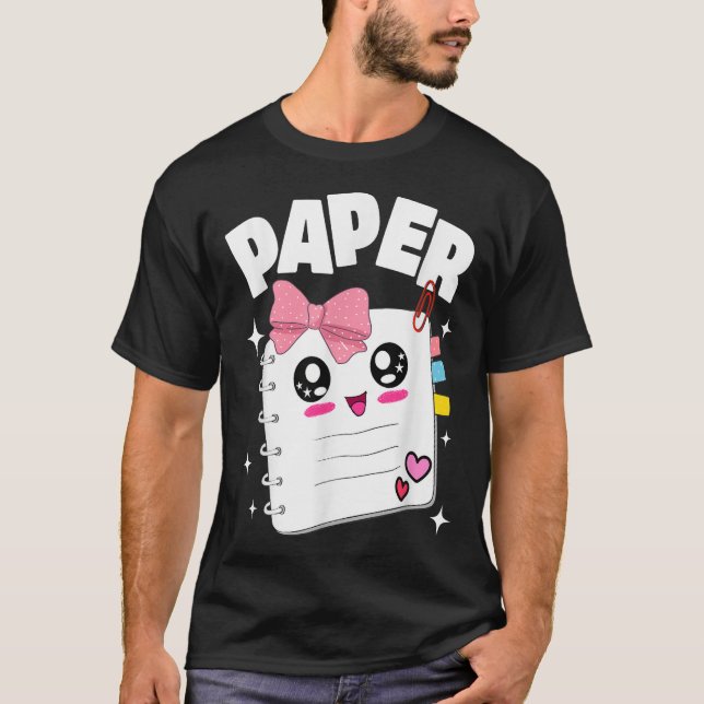 T-shirt Ciseaux en papier de roche Costumes Halloween Enfa (Devant)