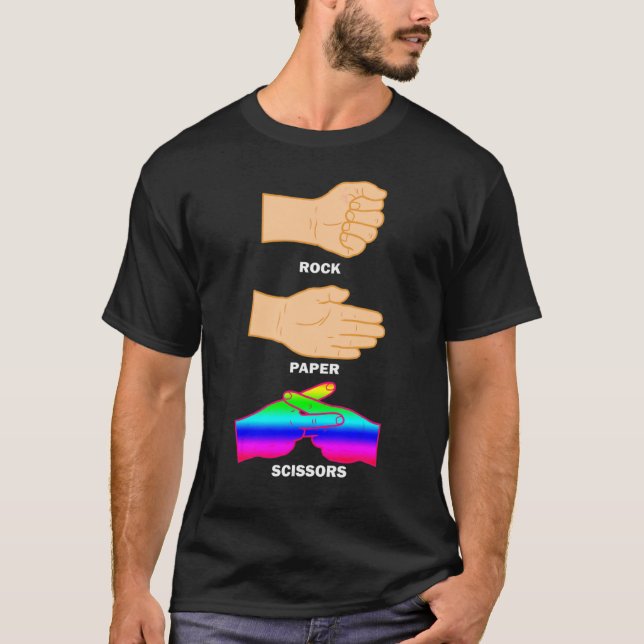 T-shirt Ciseaux Papier Rocher Lgbtq+ Fierté Mois Fier Ally (Devant)