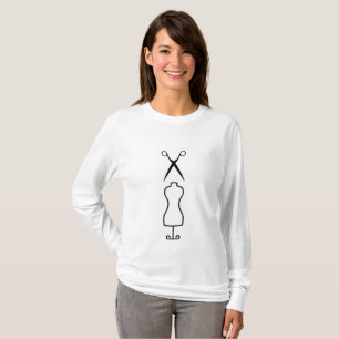 T-shirt Ciseaux sur mesure moustache mannikin feminine