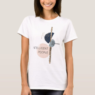 T-shirt Citation Abstraite Flûte moderne Blush Pink & Navy
