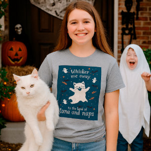 T-shirt Citation amusante du chat fantôme Chat éffrayant