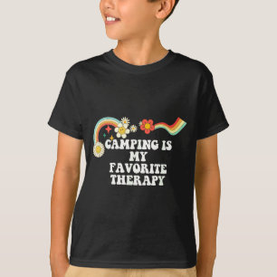 T-shirt Citation cool groovy le camping est ma thérapie pr