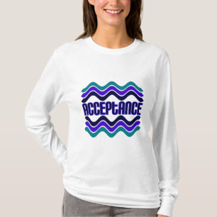 T-shirt Citation d'acceptation en bleu vert violet