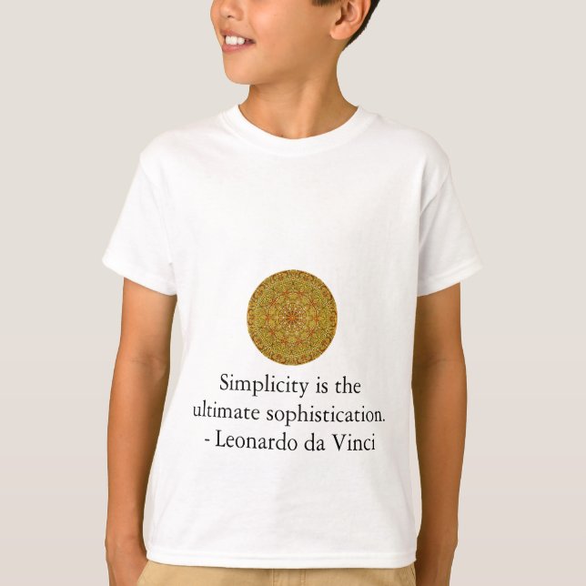 T-shirt Citation d'art de Leonardo da Vinci (Devant)