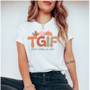 T-shirt Citation d'automne de Boho Retro TGIF