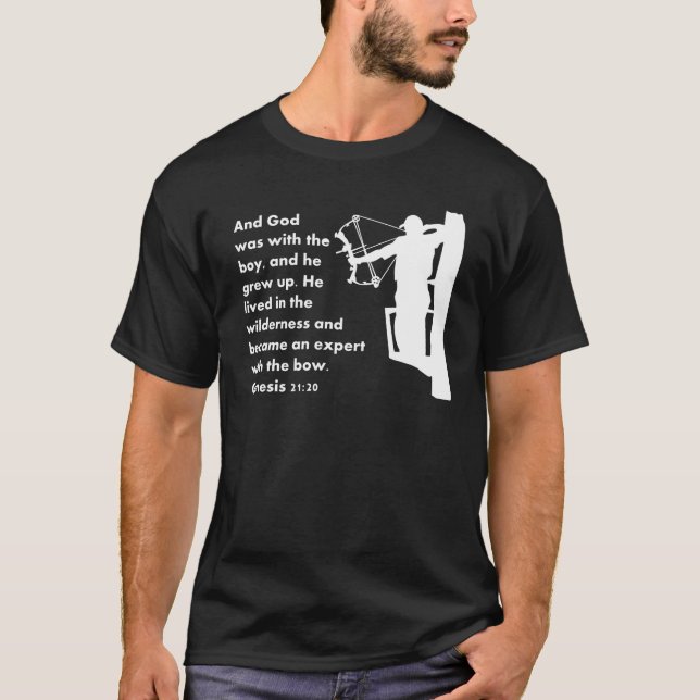 T-shirt Citation de bowhunter de 21h20 de genèse (Devant)