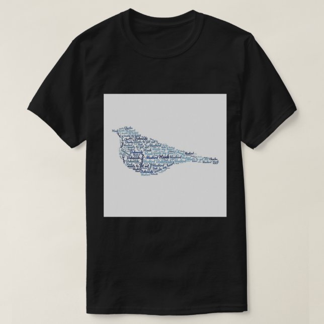 T-shirt Citation de Charles Bukowski Bluebird Blocage acry (Design devant)