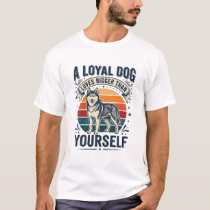 T-shirt Citation de chien Husky Gravure vintage Design pou