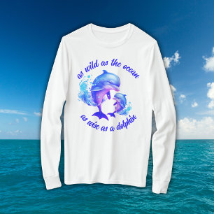 T-shirt Citation de dauphins d'aquarelle  