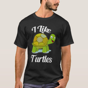 T-shirt Citation de dessin mignonne I Like Turtles pour ad