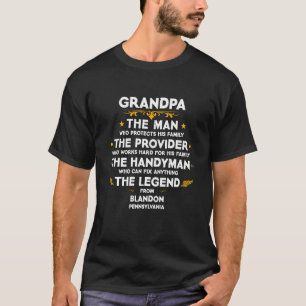 T-shirt Citation de famille Grandpa USA City Blandon Penns
