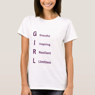 T-shirt Citation de fille stimulante – Gracieuse Inspirant