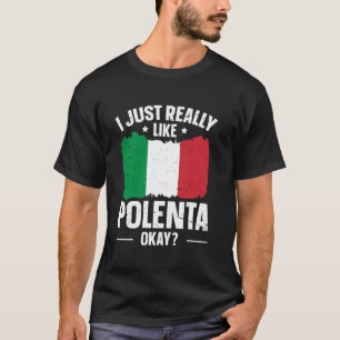 T-shirt Citation de foodie italien sur la polenta pour un 