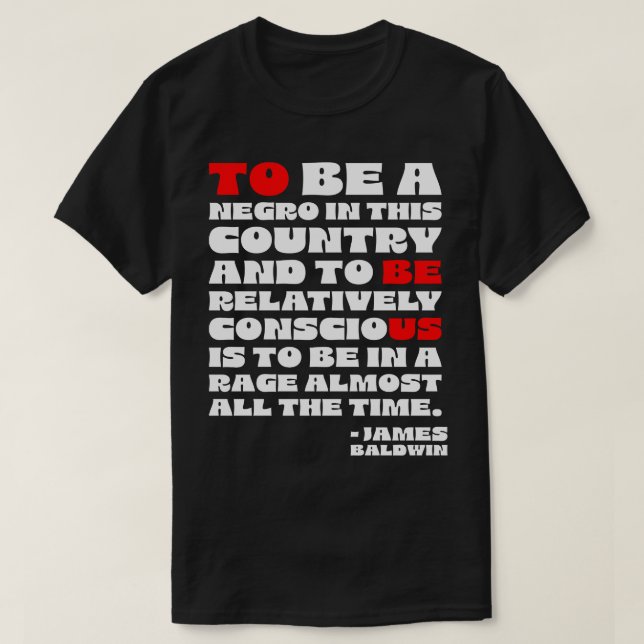 T-shirt Citation de James Baldwin (Design devant)