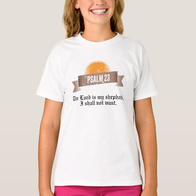 T-shirt Citation de la Bible du Psaume 23 (Devant)