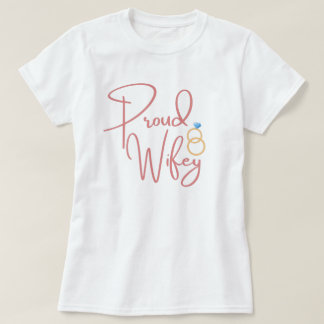 T-shirt Citation de la femme Fière Wifey Cercles Mariages 