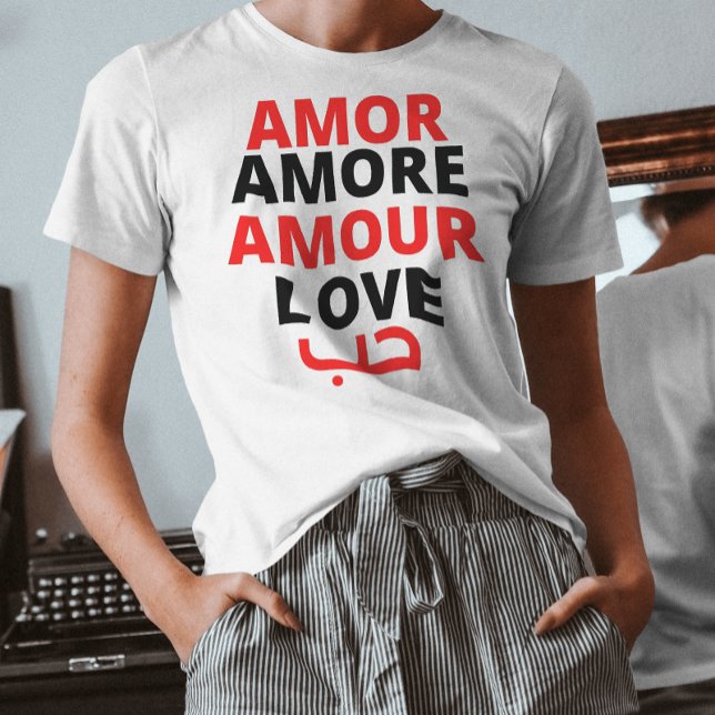 T-shirt Citation de l'amour international Typographie roug (Créateur téléchargé)