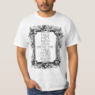 T-shirt Citation de Macbeth Art - "La fausse face doit se