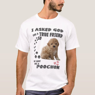 T-shirt Citation de maman de chien Poochon, papa de poo Bi