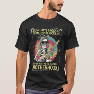T-shirt Citation de maman squelette de maternité rock'n'ro