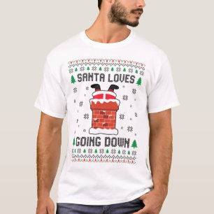 T-shirt Citation de Noël amusante Père Noël aime descen