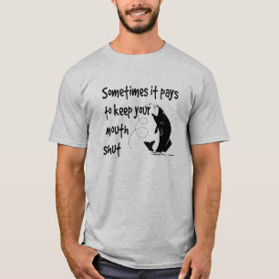 T-shirt Citation de pêche amusante Garder la bouche ferme 