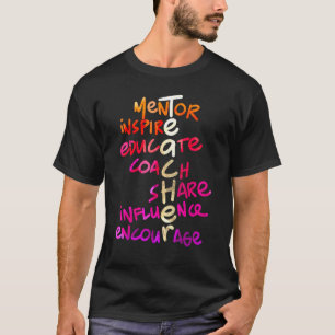 T-shirt Citation de professeur Mentor Inspirer éduquer coa