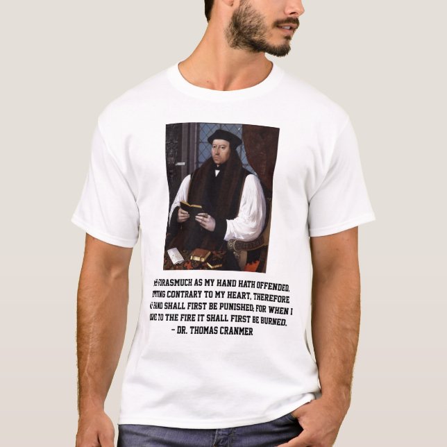 T-shirt Citation de repentir de réforme de Thomas Cranmer (Devant)