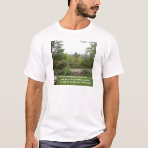 T-shirt Citation de sagesse de Robert Frost "La route moin