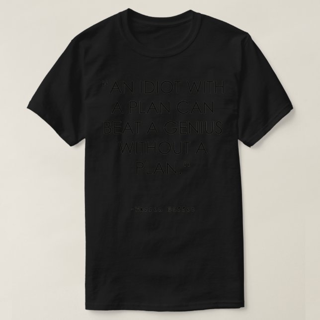 T-shirt Citation de Warren Buffett sur le marché stock (Design devant)