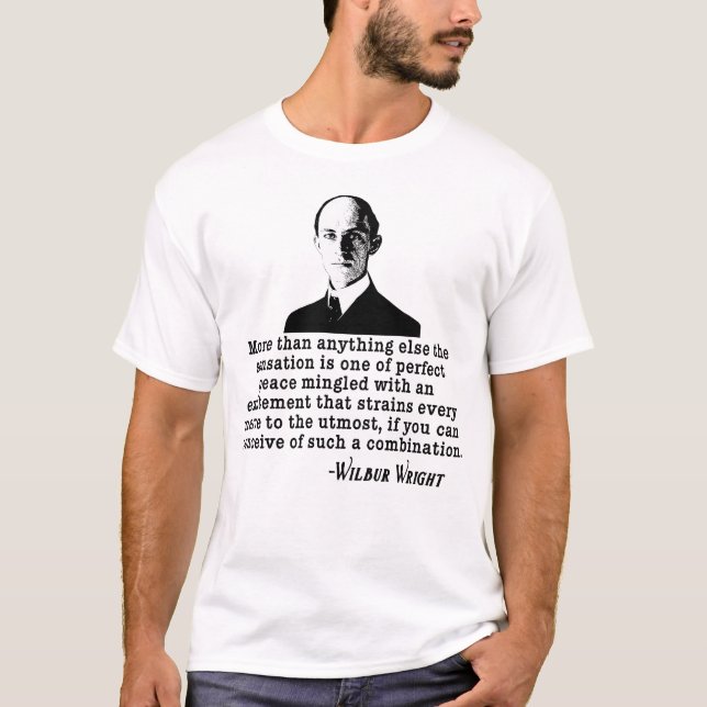 T-shirt Citation de Wilbur Wright sur la beauté du vol (Devant)
