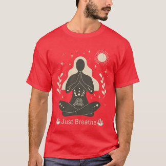 T-shirt Citation de yoga Respirer simplement Esprit Clair