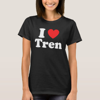 T-shirt Citation d'entraînement I Love Tren I Heart Tren B