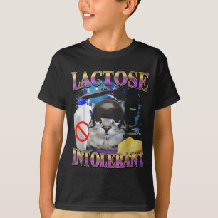 T-shirt Citation drôle Chat idiot intolérant au lactose Mè