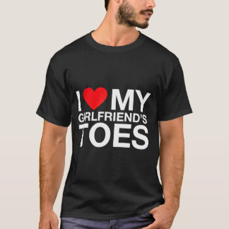 T-shirt Citation drôle coeur les orteils de ma petite amie